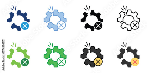 Failure Icons Set Vector Multiple Style Collection