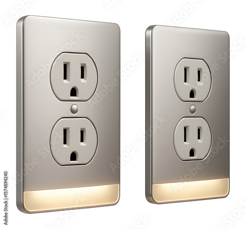 Electric socket covers with built-in LED lights for added visibility in dimly lit hallways.