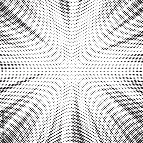 Halftone texture dot radial background, cartoon comic retro pop art dot border, halftone shadow