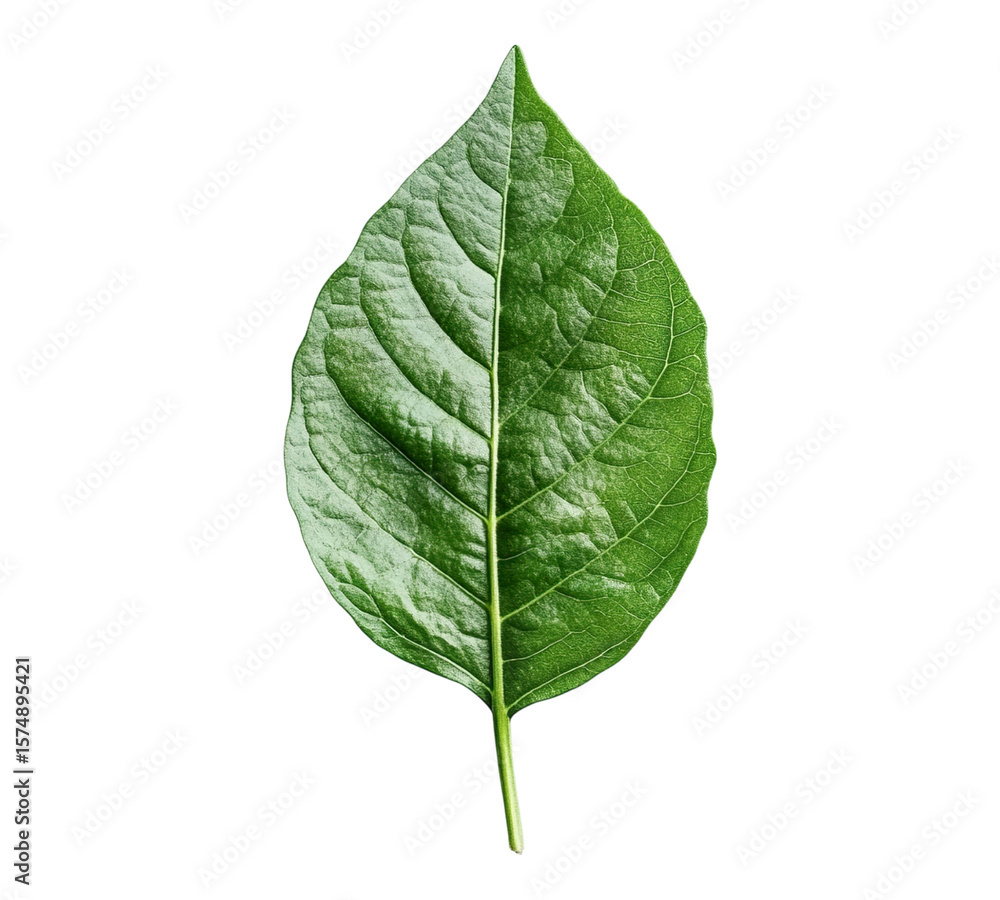 Fototapeta premium A leafy green leaf with a stem