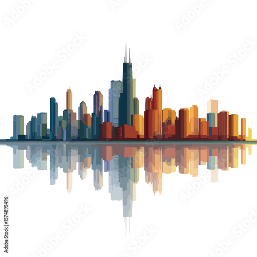 chicago skyline isolated 