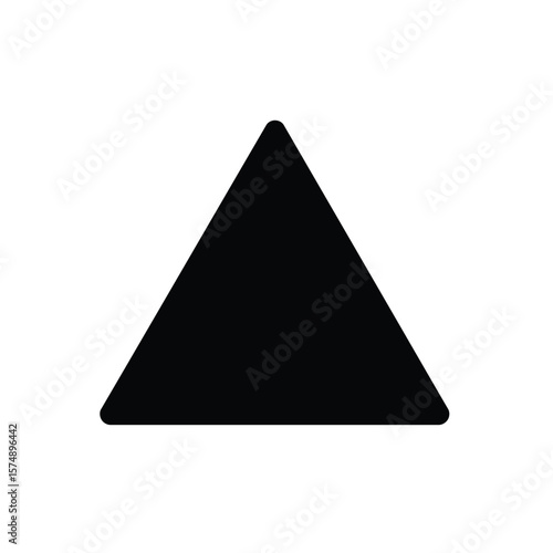 Black triangular shape icon with rounded corners triangle