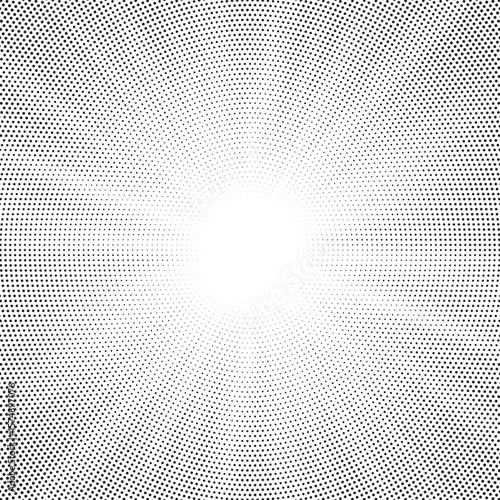 Halftone texture dot radial background, cartoon comic retro pop art dot border, halftone shadow