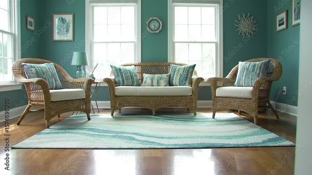 Coastal Living Room Interior Design. (1)
