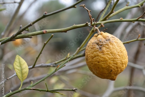 Exploring dried lemon fruit a study of shriveled outer texture in natural settings for culinary and health benefits