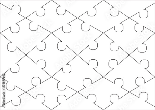 A puzzle of 24 pieces. Triangular and quadrilateral puzzles. A3, A4, A5...