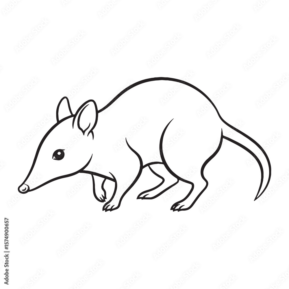 Obraz premium Deep Bandicoot Inherent Nature Depth - Bandicoot vector - Bandicoot Line art - Bandicoot Drawing - Vector Lineart of Bandicoot - Bandicoot illustration - its determined small feral character