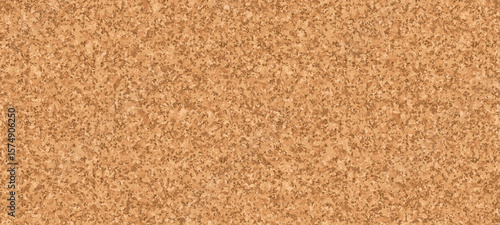 Brown cork board seamless pattern. Realistic vector texture of natural cork surface. Vector background with organic grain structure for school, office displays, notice pinboard or home organization