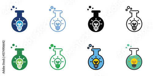 Innovation Lab Icons Set Vector Multiple Style Collection