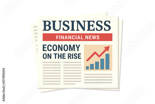 Vector illustration layout of financial news headline, newspapers pages, and finance journal, isolated on a business newspaper template