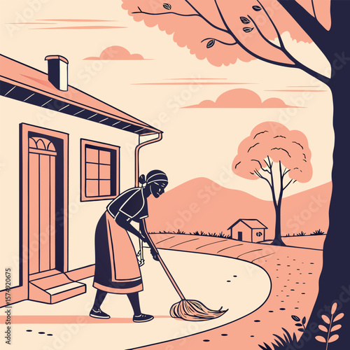 illustration of a man walking on the street