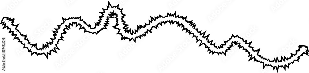 Fototapeta premium A dynamic line formed by sharp, flowing wave-like curves, creating a rhythmic and organic outline.
