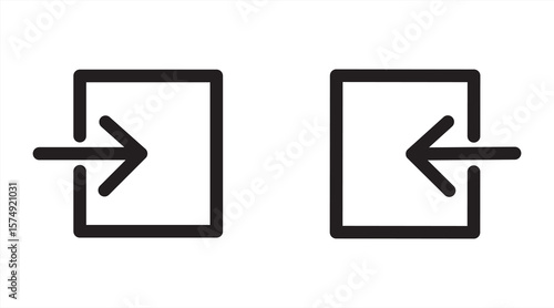 Open Door Line Icon - Login, Registration, Password, vector