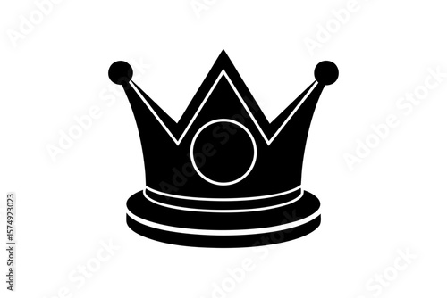 Elegant royal coronation crown symbol silhouette vector illustration
