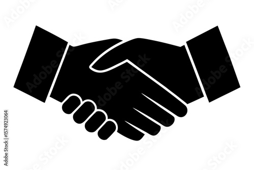 Handshake agreement partnership business deal silhouette vector illustration