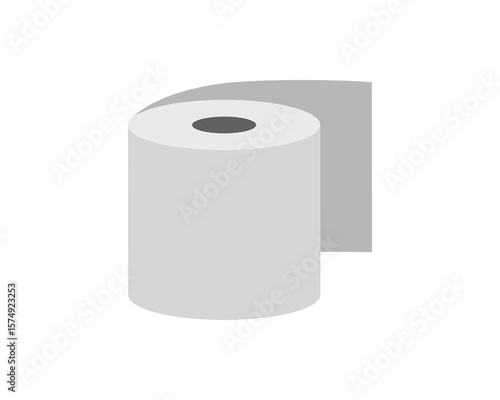 Simple, minimalist illustration of a roll of paper towels.  Perfect for website design, app icons, or representing cleanliness, freshness, and hygiene.
