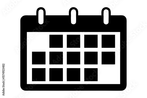 Calendar date reminder schedule appointment event silhouette vector illustration