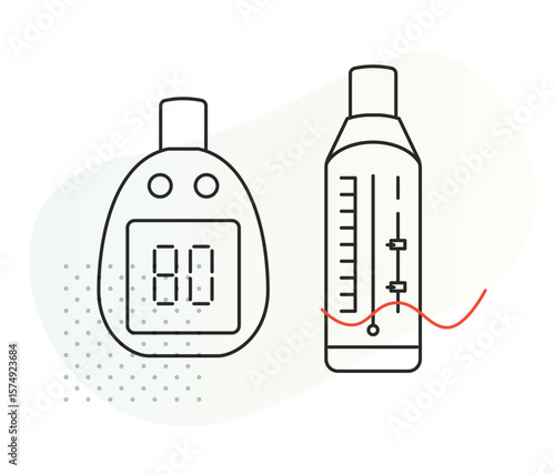 Asthma  - Digital & Manual peak flow meter Device - Stock Icon