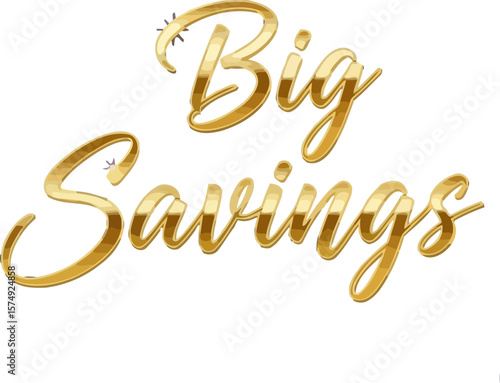 Big savings gold text effect vector editable template for promotion and advertising design sale offer vector Artwork