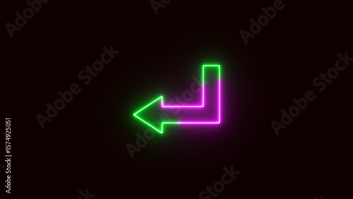 Neon arrow pointing left.