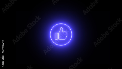 The neon-like icon. .neon like icon 4k illustration on black background.