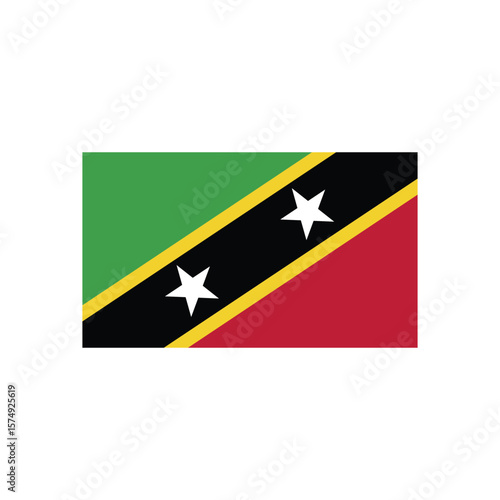 Illustration of the national flag of saint kitts and nevis with green red black and yellow colors 100