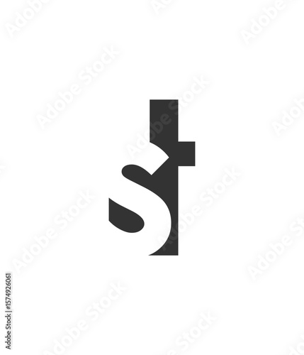 Free Download ST creative geometric initial based modern and minimal logo. Letter s t trendy fonts. - GFXLoad