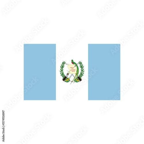 A depiction of the national flag of guatemala with its light blue stripes and central coat of arms emblem