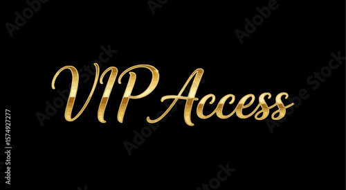 Vip access golden text effect vector editable for graphic design and luxury branding and promotion use