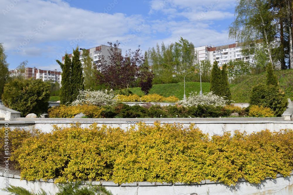 Obraz premium Cityscape with landscape park in Zelenograd Moscow, Russia