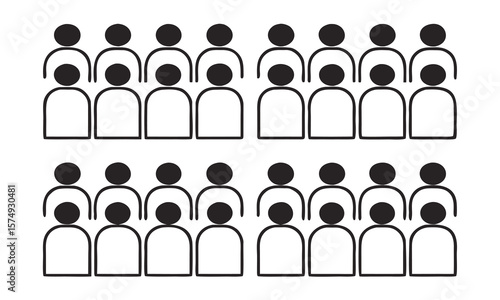 Assembly Crowd Graphic: A stylized graphic rendering of an assembly crowd, embodying both unity and anonymity.