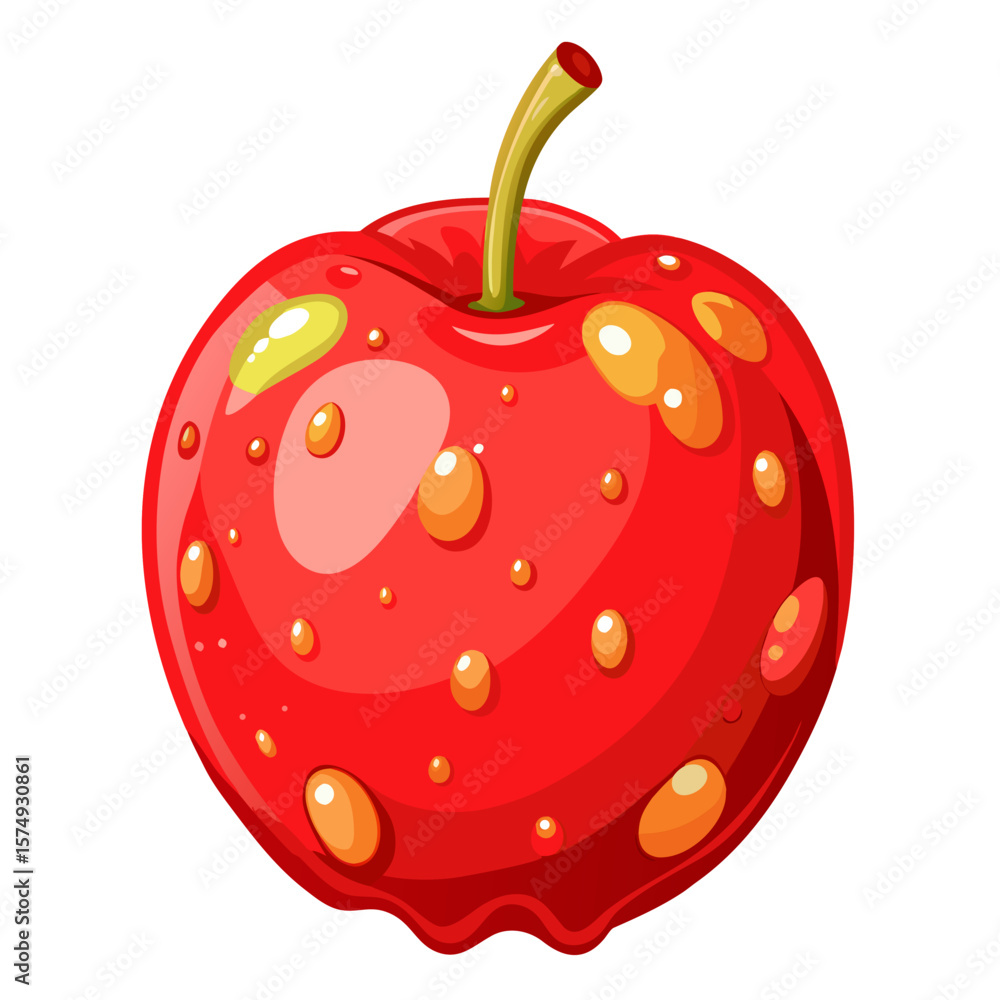 Fototapeta premium red apple with water drops