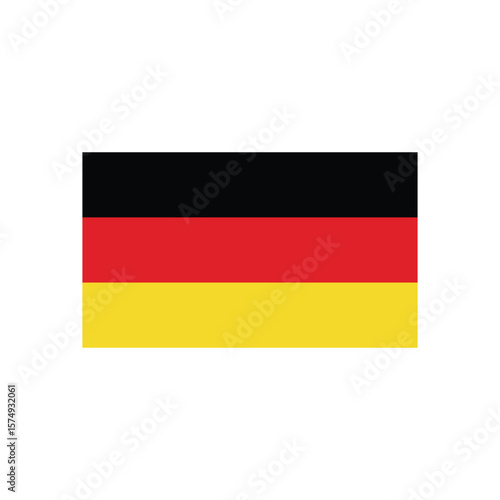 Illustration of the german national flag featuring horizontal bands of black red and gold colors displayed
