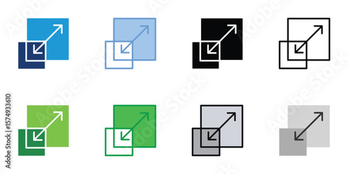 Scalability Icons Set Vector Multiple Style Collection