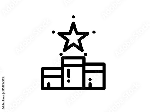 Podium with Star Representing Recognition and Top Performance

