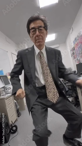 Dancing Businessman in Office