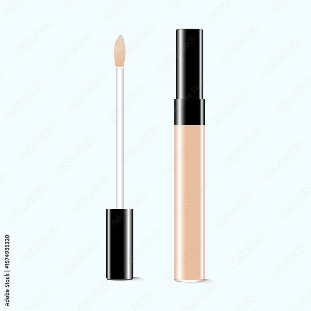 Obraz premium Realistic Concealer Tube with Applicator – Cosmetic Product Mockup