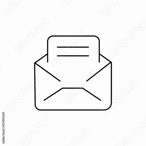 open mail icon sign vector