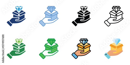 Value Proposition Icons Set Vector Multiple Style Collection