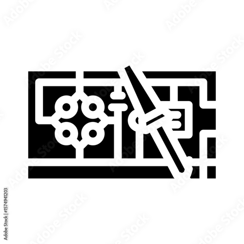 soldering iron circuit glyph icon vector illustration