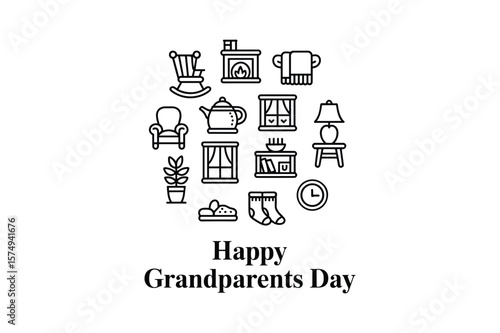 Cozy Home Objects Celebrating Grandparents Day rocking chair armchair
