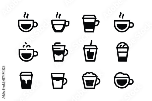 Wallpaper Mural Hot and cold beverages in various cups and mugs coffee drinks Torontodigital.ca