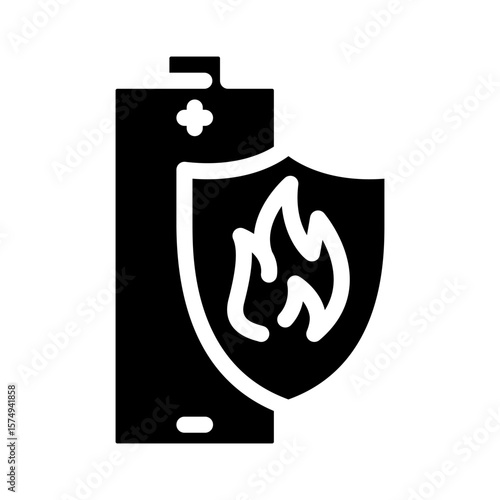 overheat protection glyph icon vector illustration