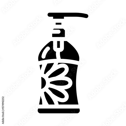 soap bottle floral scent icon glyph icon vector illustration
