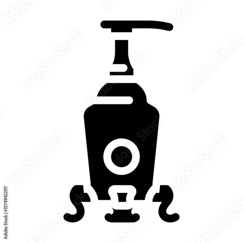 luxury branded soap bottle glyph icon vector illustration
