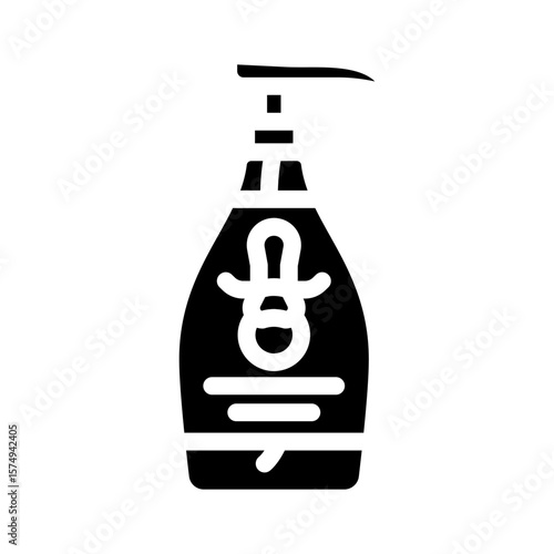kid friendly liquid soap packaging glyph icon vector illustration