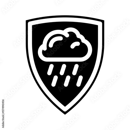 weatherproof glyph icon vector illustration