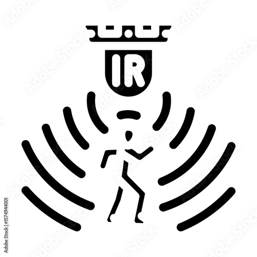 motion detection sensor module glyph icon vector illustration