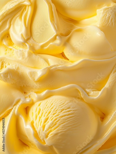 Sunny Lemon Yellow Creamy Swirls Photo