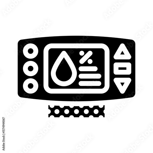 humidity sensor module glyph icon vector illustration